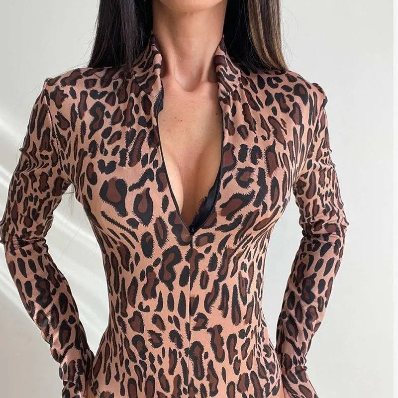 

Women's Fitn Sportswear Long Sve Stand Collar Bodysuit Waist Cinching Autumn 2024 Casual Top Polyester Fabric