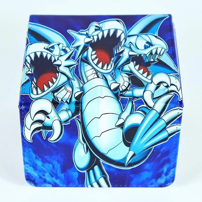 Yu-Gi-Oh! Blue-Eyes Ultimate Toon Dragon DIY Large Capacity Leather Card Box Thickened Anime Game Collection Card Storage Box