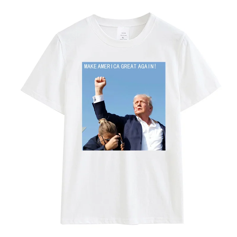 男性と女性のための半袖Tシャツ,カジュアルウェア,ドナルドトランプ,米国,新しい,夏,2024