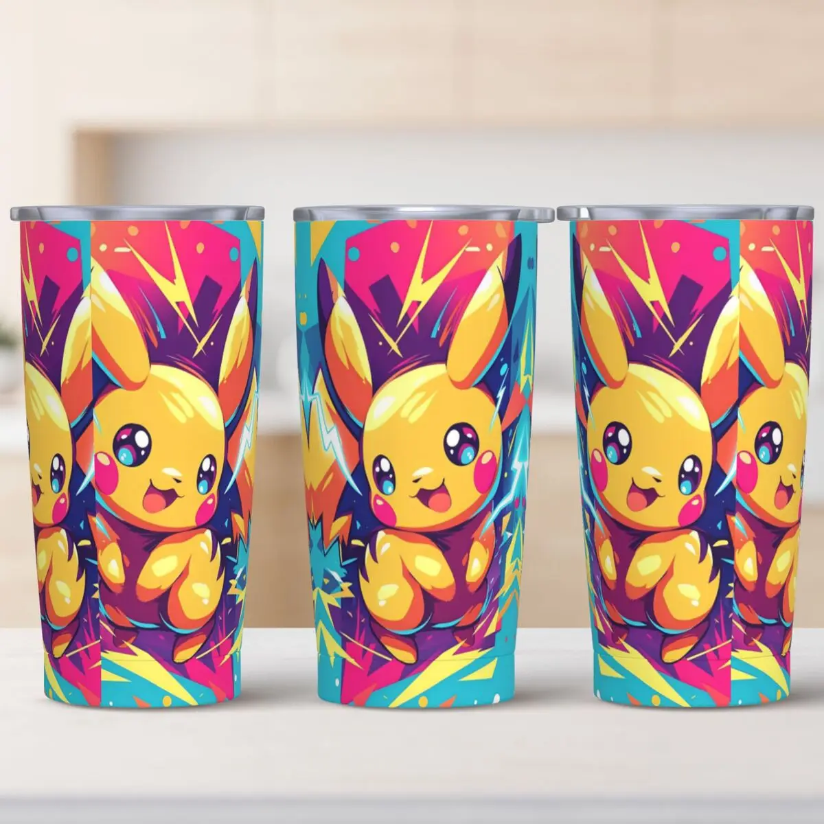 

Пикачу Покемонный стакан из нержавеющей стали Дорожные кружки Чашка Большая емкость Термочашки Сохранение тепла Горячие напитки Бутылка для воды