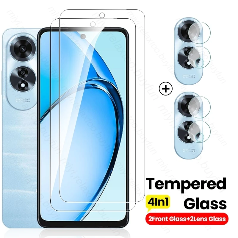 OppoA60 4G Case 4In1 Camera Lens Screen Protector for Oppo A60 4G Protective Glass on Orro Opo A60 A 60 60A 2024 Tempered Glass