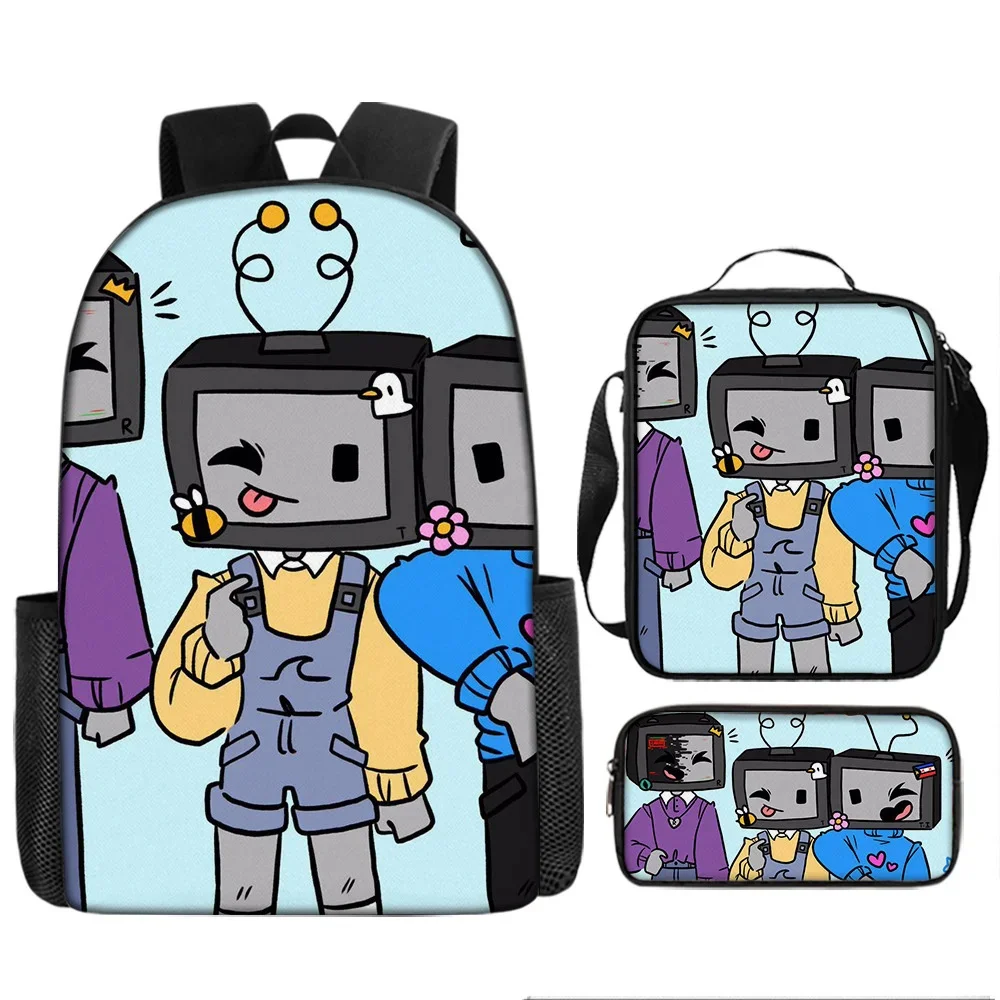 Skibidi-Mochila Sanitária Anime Dos Desenhos Animados para Criança, Mochila Impressa TV Speakerman, Bolsa de Ombro Escolar de Grande Capacidade,