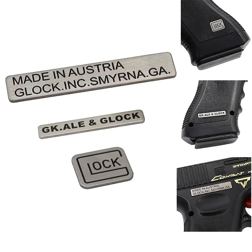 Pegatina de Metal con logotipo táctica de pistola Glock, pistola de juguete CS, Airsoft, pegatinas decorativas DIY para Glock 17, 18, 19, accesorios de caza