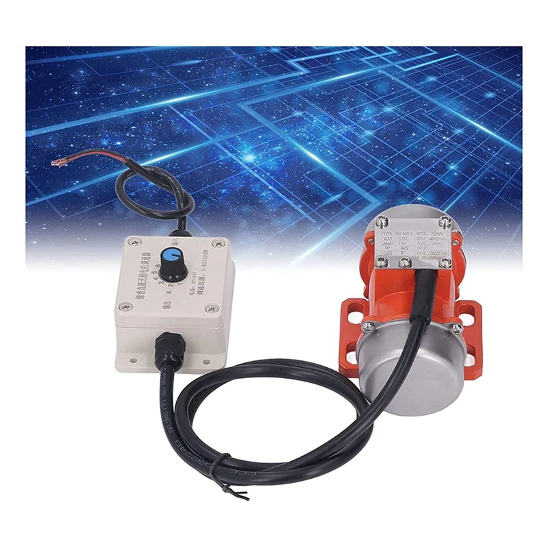 2X 30W Concrete Vibrator, 4000RPM Electric Vibrating Motor With Speed Controller & Adjustable Exciting Force DC 12V Promotion