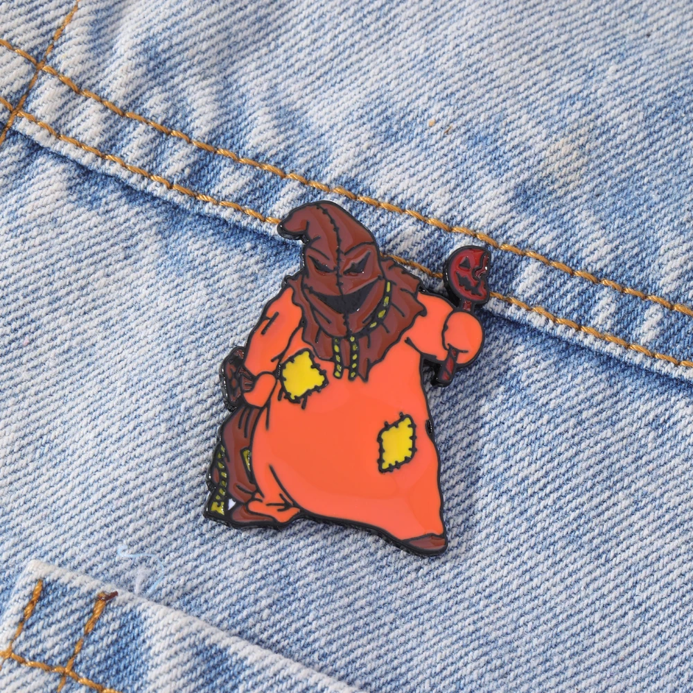 Punk Wholesale Evil Oogie Boogie Man Brooches Thriller Cartoon Figure Metal Lapel Pins For Coat Bag Backpack Badge Jewelry Gift