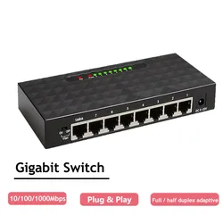 Ethernet switch 8 e 5 port 1000mbps, rede rápida switch de rede, rj45 hub internet injector para wifi router