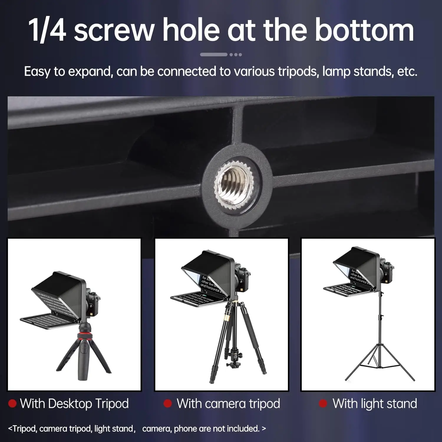 9.7-Inch Teleprompter with Remote Control for Camera, iPad, Tablet & Smartphone; App-Compatible with iOS & Android; Ideal for Online Teaching, Vlogging, Live Streaming, Interviews; Folds in One Second