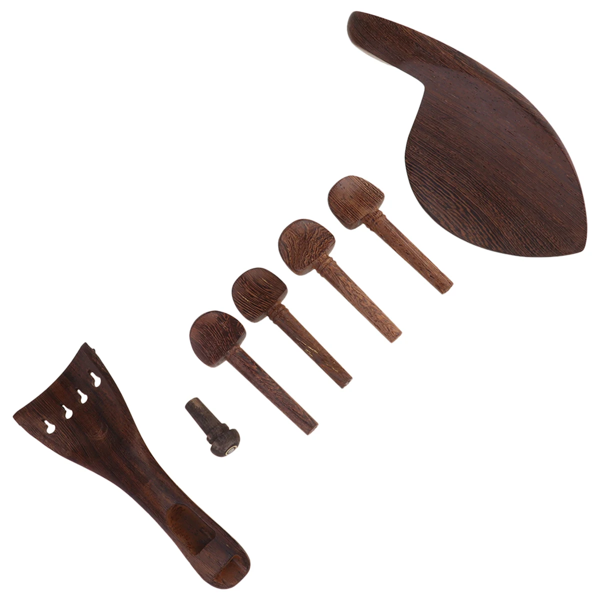 

Violin Accessories Set 4\4 Spare Parts Peg Tailpiece Component Chin Rest Endpin