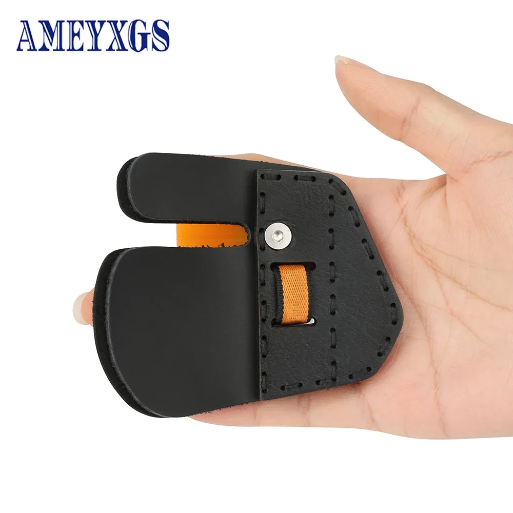 

Archery Finger Protection Finger Tab Cowhide + Leather wearing Finger Guard Protecting Pad Glove Tab for Bow Fingers Protector