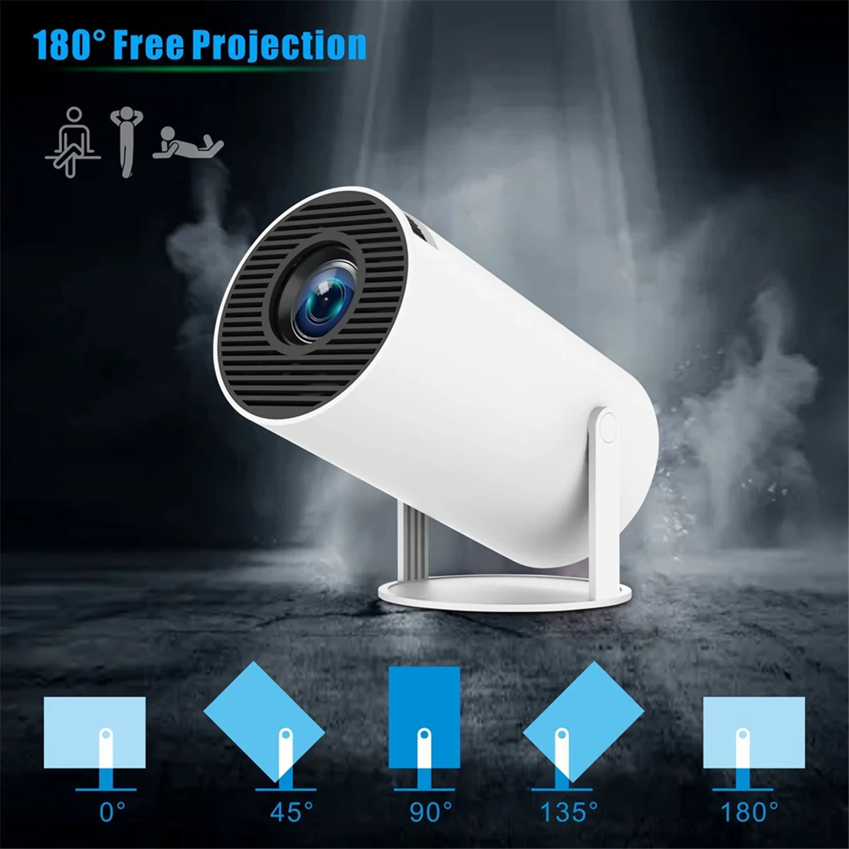 

HY300 PRO Projector 4K Android 11 Dual Wifi6 Allwinner H713 BT5.0 1280x720 Home Outdoor Cinema Projetor UK Plug