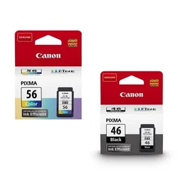 Canon Pixma PG-46 Black And CL-56 Color Cartridge A Combination Of Original Product Advantage Package E404 E464 E414 E474 E484