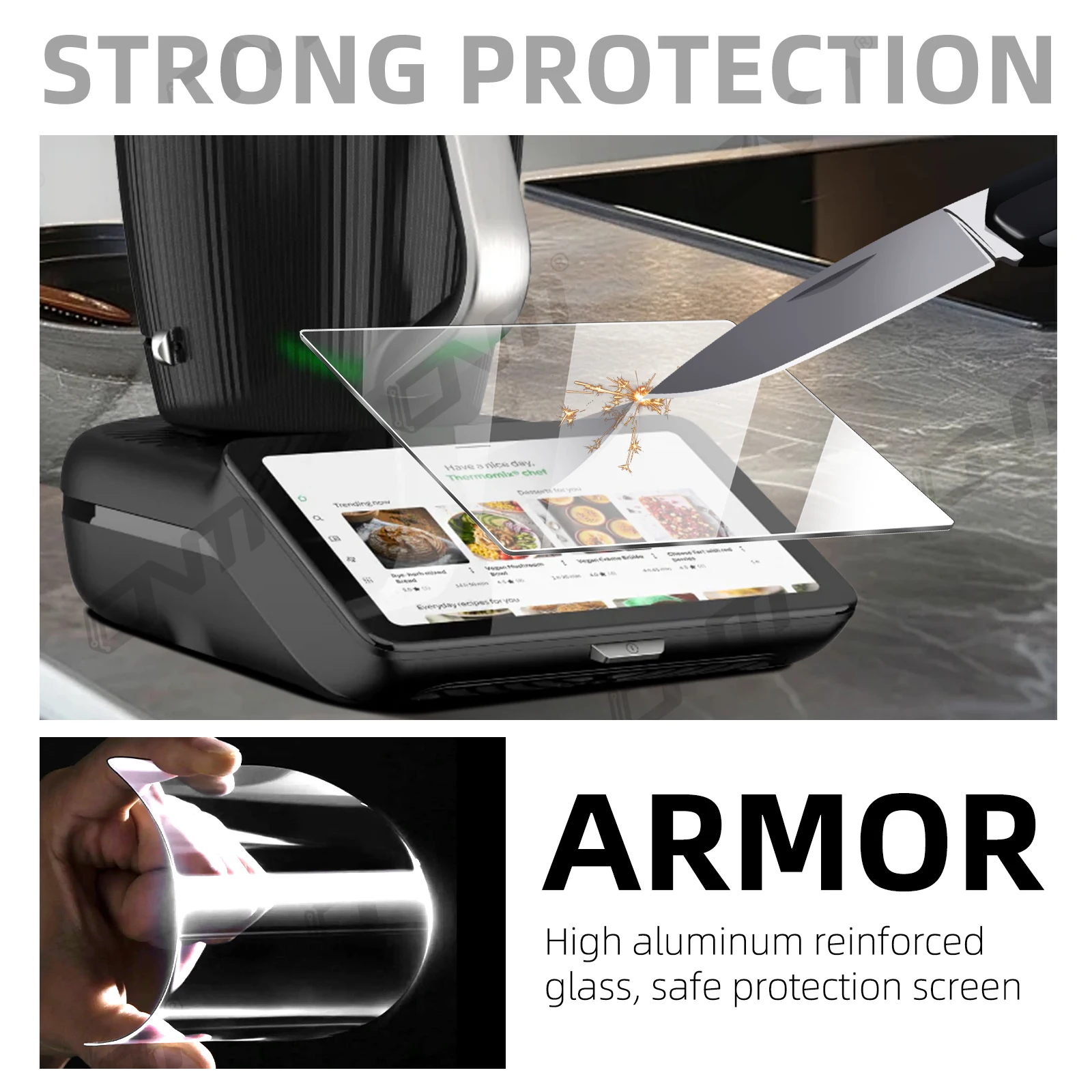 9H Tempered Glass Screen Protector for Thermomix TM7 | HD Clear Explosion-Proof | 99.9% Laser Fit | High Transparency
