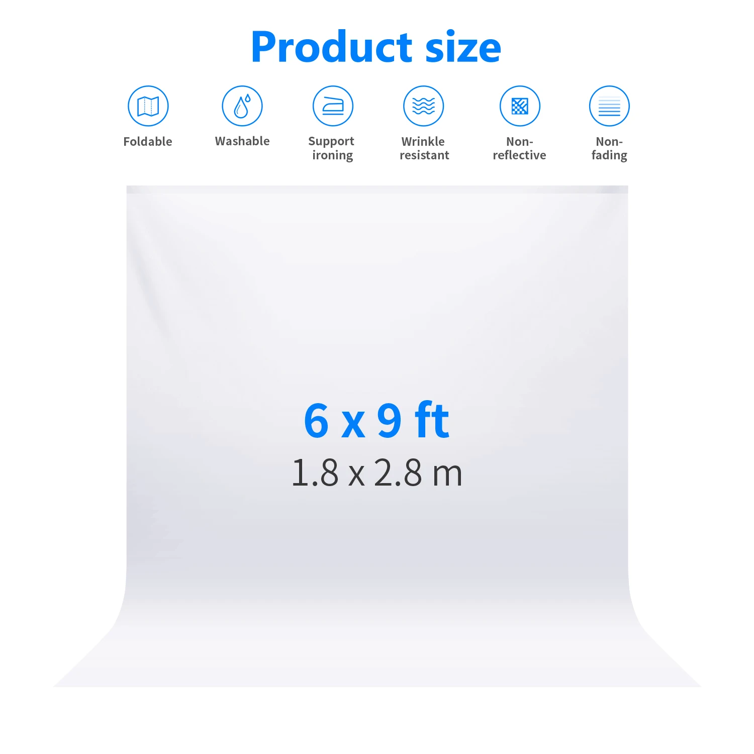 Neewer 6x9 ft Photo Studio 100 Percent Pure Polyester Collapsible Backdrop Background for Photography, Video and Television