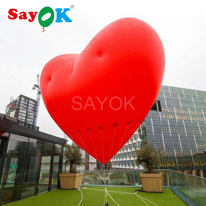 Inflatable Red Heart Balloon 3m/5m Inflatable Pvc Balloon For Weddings Events Party Promotions