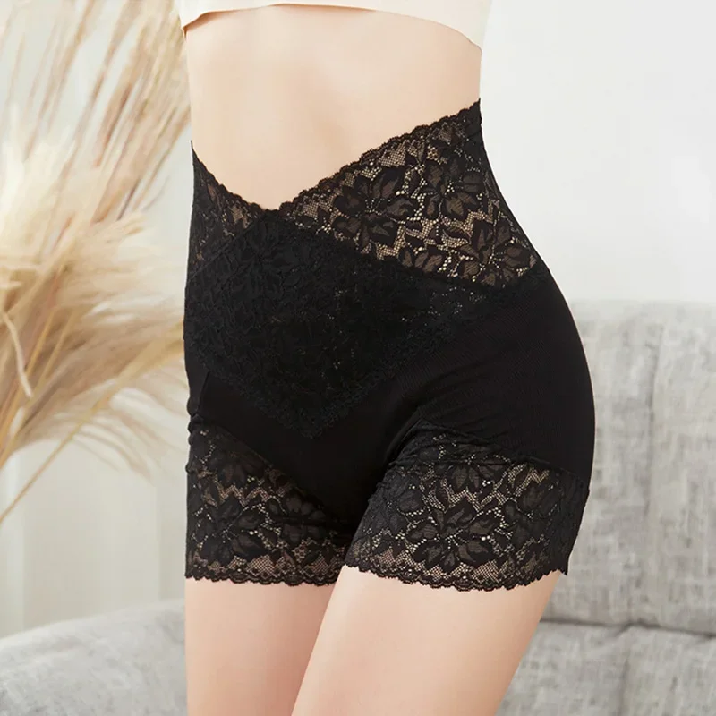 

Safety Short Pants Women Seamless Underwear Sexy Lace Shorts With High Waist Panties Shorts Hot Pants Shorty Cotton