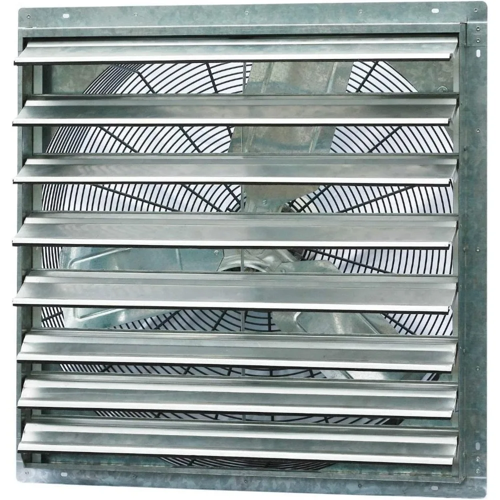 

30" Wall Mounted Shutter Exhaust Fan - Automatic Shutter - Single Speed - Vent Fan For Home Attic, Shed, or Garage Ventilation