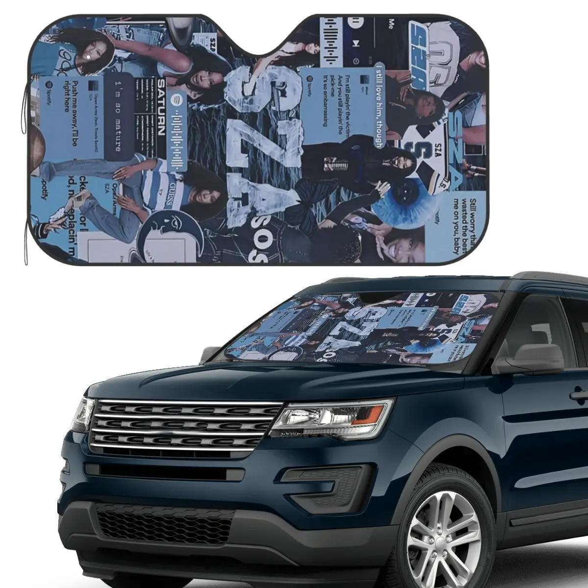 

SZA SOS Song Singer (9) Sunshade Windscreen Car Front Windshield Window Sun Visor Accessories Covers