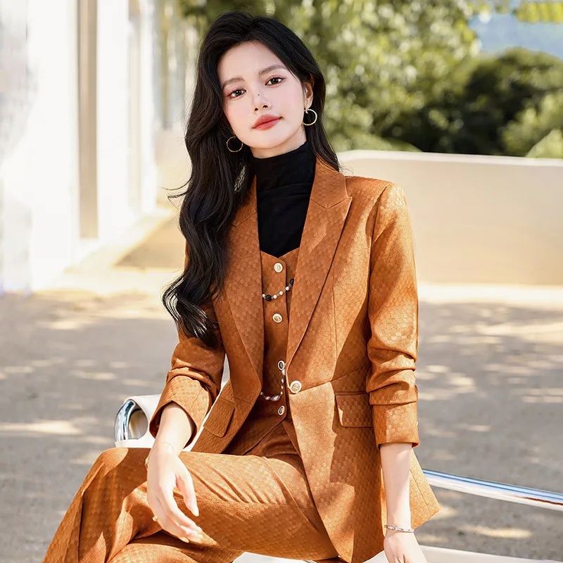 Autumn and Winter2024New Blazer Women's Temperament Office Suits Vest Suit Interview Formal Wear Professional Tailored Suit Suit