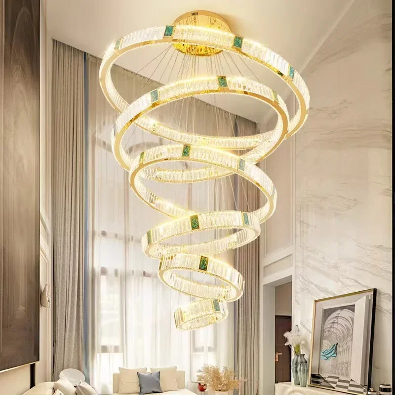 Large chandelier post-modern living room light hotel lobby chandelier villa duplex building light