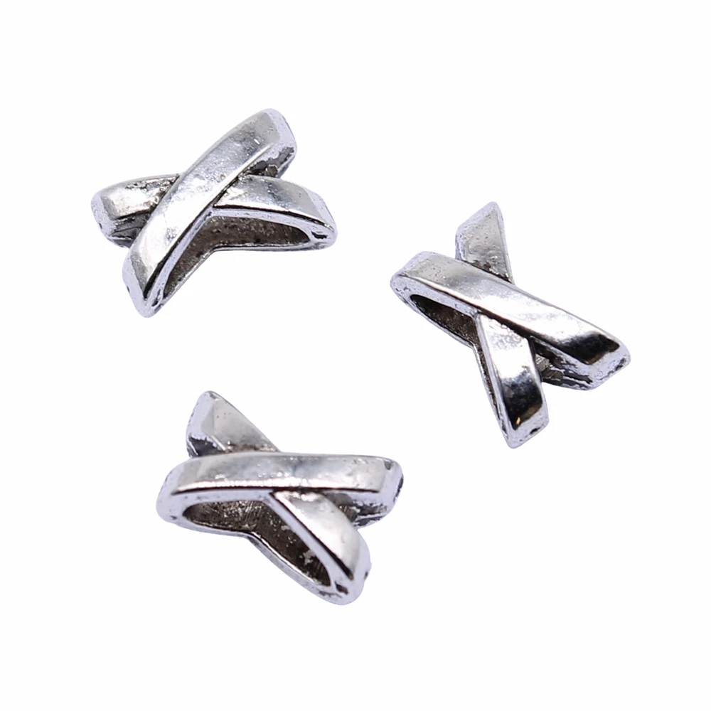 WYSIWYG 20pcs 7x10mm 4 Colors X Shape Big Hole Beads Hair Braid Beard Dreadlock Beads Rings Tube For Jewelry Making