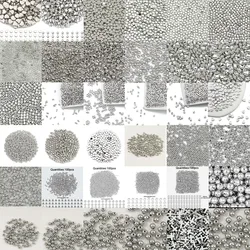 Silver Color CCB Square Love Heart Coin Flat Round Spacer Faceted Loose Beads For Jewelry Making DIY Bracelet Neckalce Findings