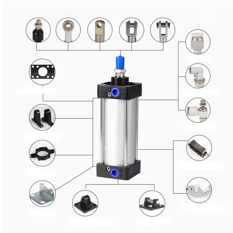 

Original Standard Cylinder SC32/40/50/63/80/100X25X75X125X150X175X200X250 Small Pneumatic Large Thrust