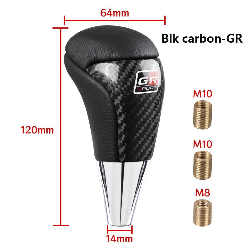 M10 M8 Genuine Leather carbon fiber shifter knob manual gear shift lever universal shift knob adapters car accessories auto part