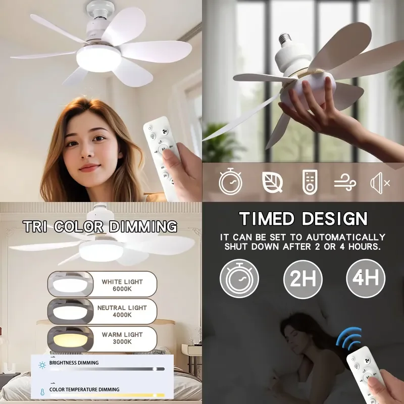 

E27 with Remote LED 30W 40W Ceiling Fan Light Dimming Function Suitable for Living Room Study and Home Use 85-265V