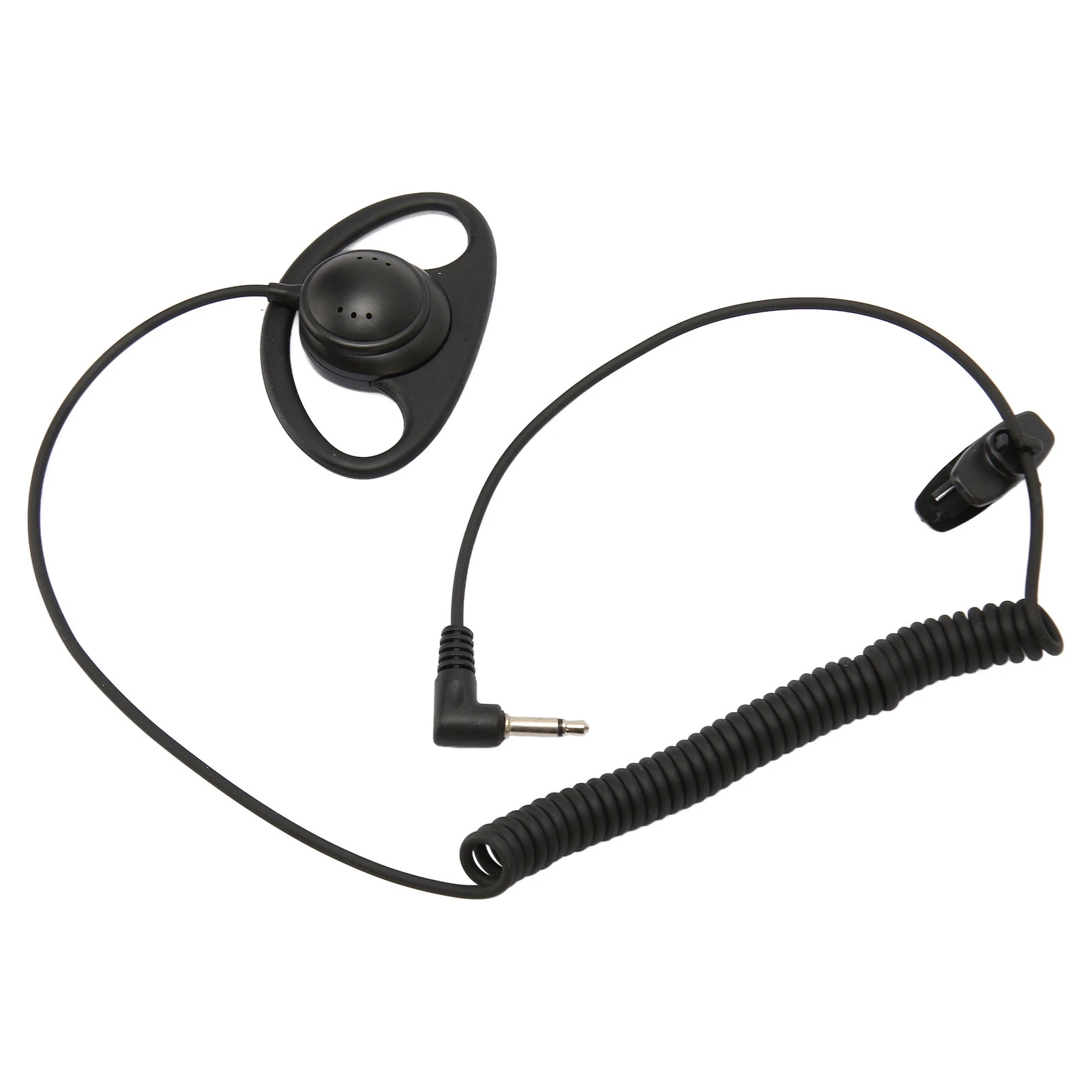 D Shape Single Side Earphone 3.5mm D Shape Ear Hook Earpiece with Coiling Design for Cell Phones MP3 MP4