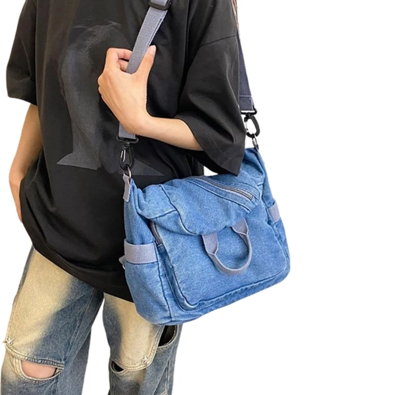 Mehrzweck-Jeans-Rucksack für Damen und Herren mit verstellbaren Trägern, Umhängetasche