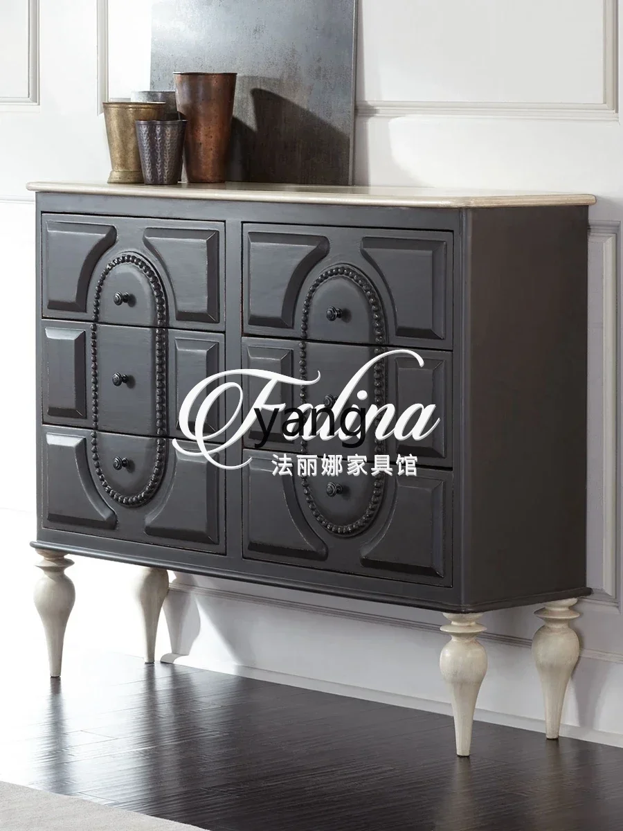 xyy neoclassical solid wood entry porch cabinet living room foyer cabinet light luxury decorative locker