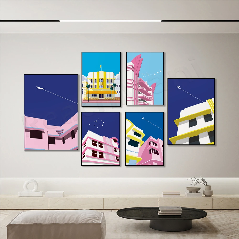 Miami, South Beach, Leslie Hotel South Beach, Ibiza, Paradise Hotel, Airplane Art, American Architecture, Home Decor Poster