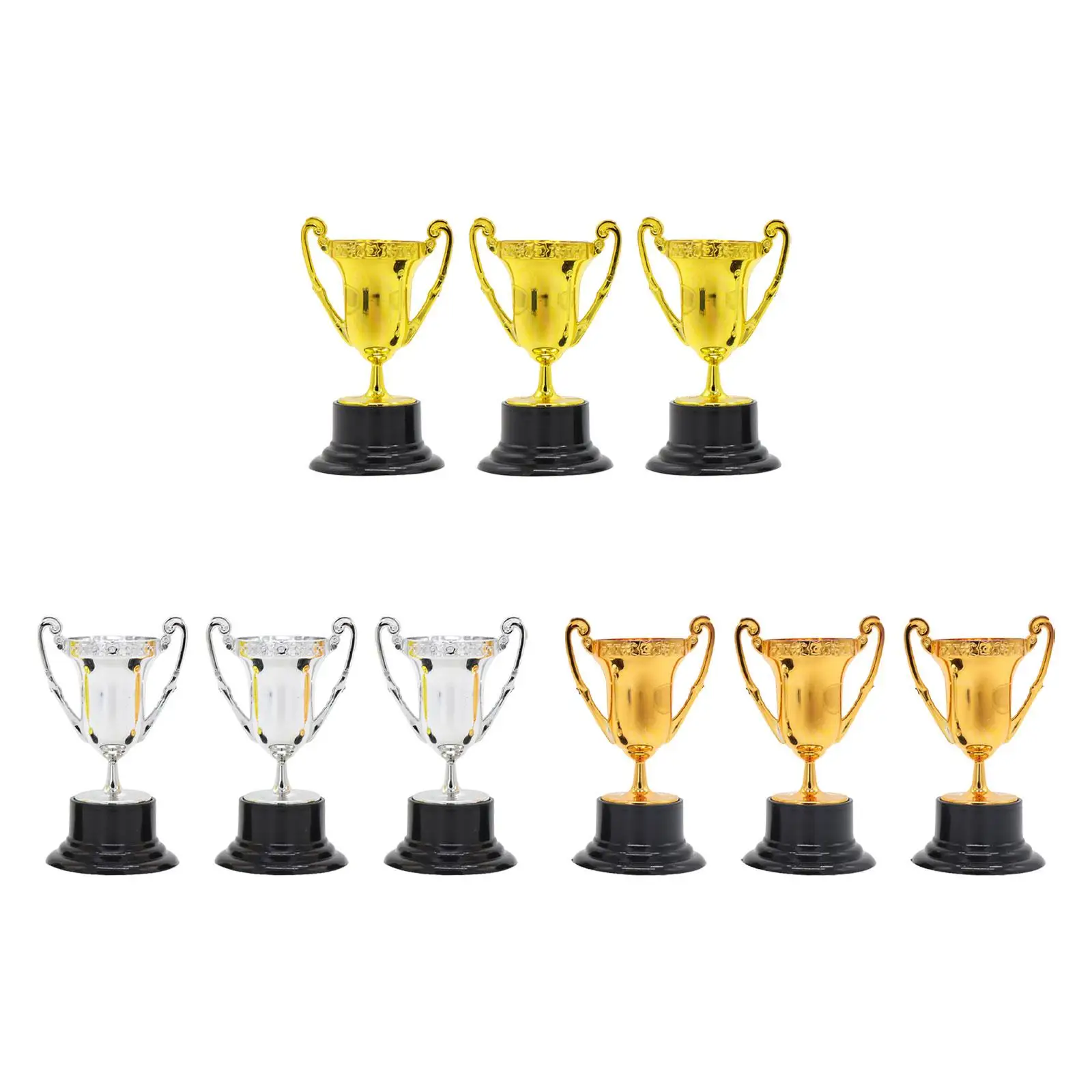 

3 Pieces Mini Trophies Small Creative Desktop Toy for Football Match Speech Contest Winning Prizes Party Favors Winner Awards