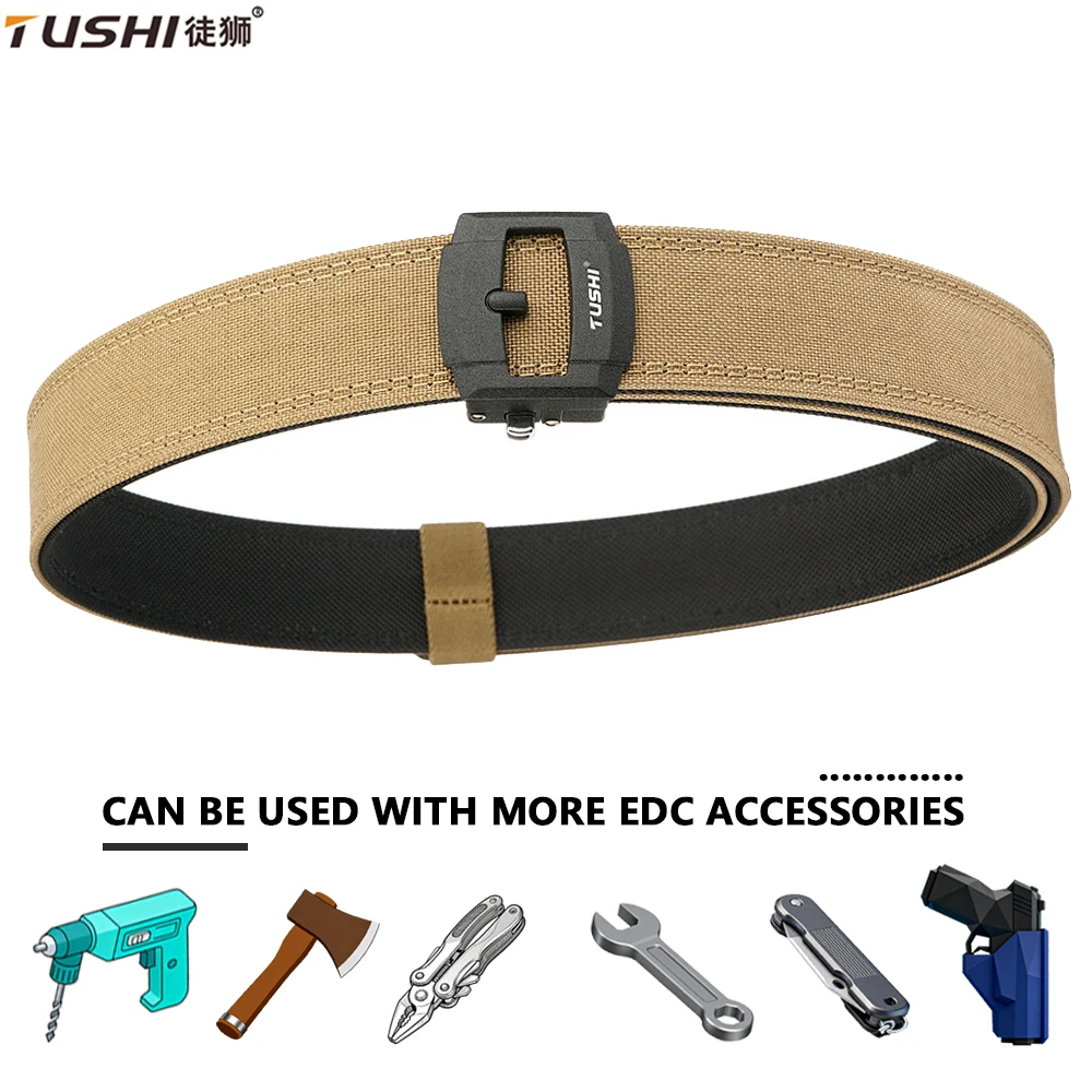 

TUSHI Men's Belt Fashion New Unisex Multi-size Hard Gun Belt Canvas Belt Breathable Outdoor Jeans Adjustable IPSC Tactical Belt