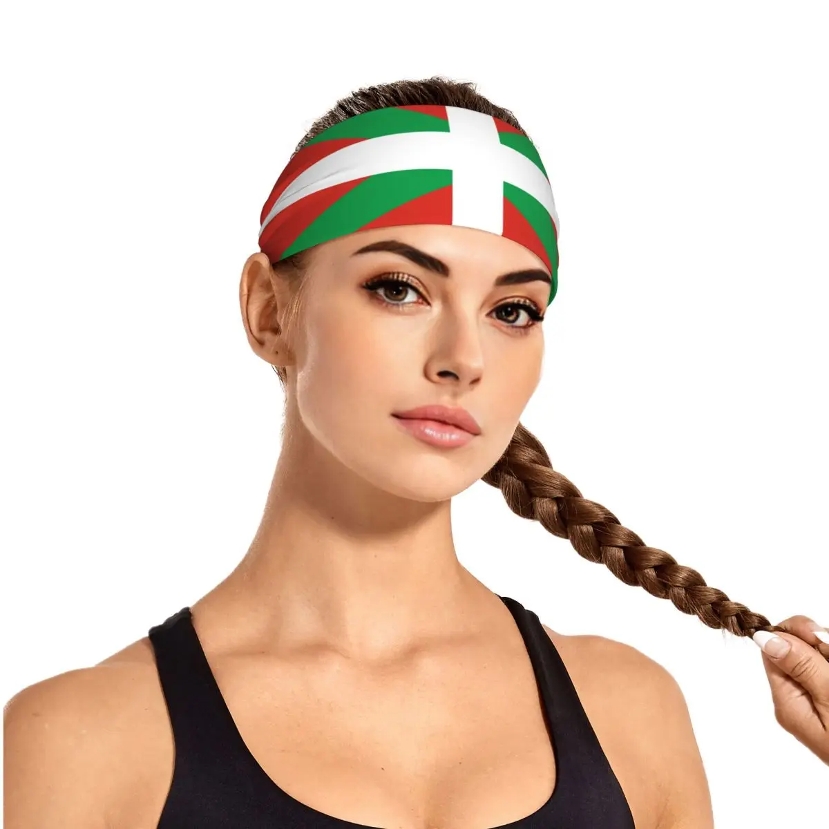 Flag Of The Basque Country Elastic Hair Band Yoga Headband Makeup Hair Hoop Headwrap