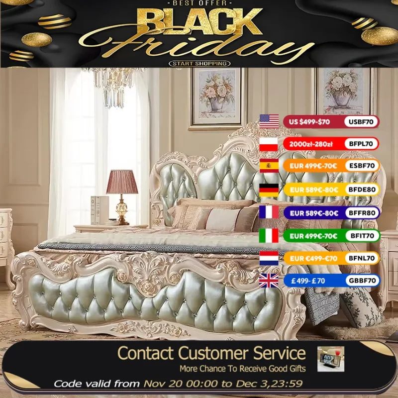 

Luxury Adult Frame Double Bed Comforter Headboard Queen Full Size Double Bed King Size Storage Letto Matrimoniale Furniture