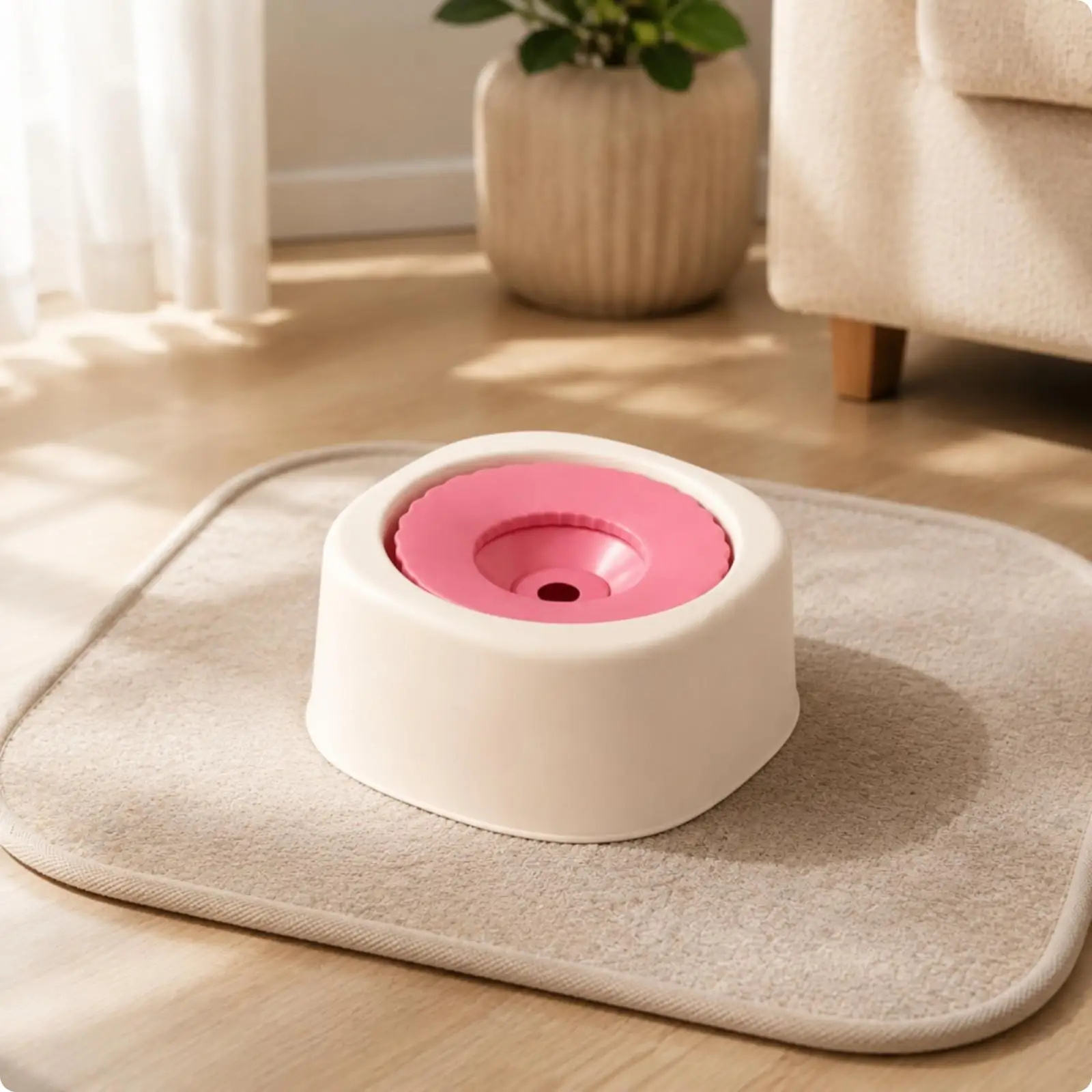 Plastic Pet Water Bowl Anti Splash Drinking Bowl for Dogs with Buoyant Control Insert Design