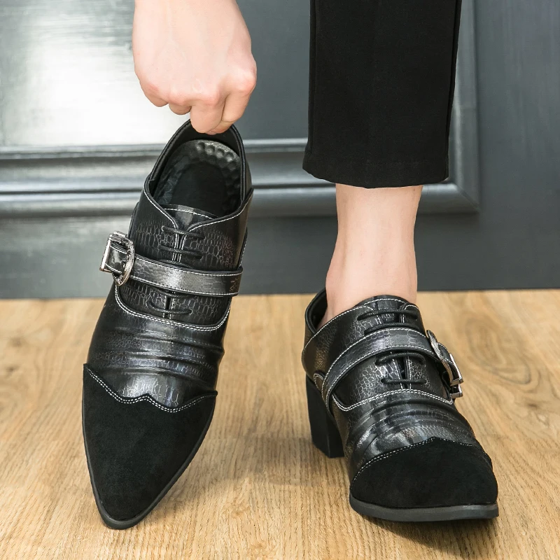 Mocassins deslizantes feitos à mão, sapatos formais masculinos, preto, cinza, de negócios, tamanhos 38-46