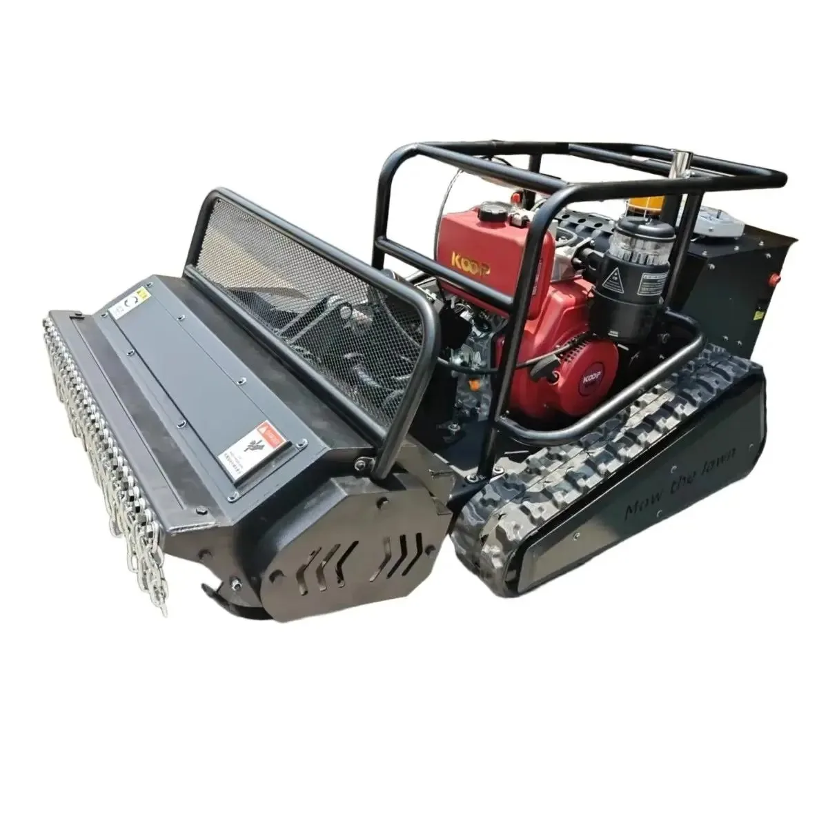 16HP Loncin 452-608 Crawler Remote Lawn Mower 800mm Electric Height Adjust RC Mower 60 Degree Slope