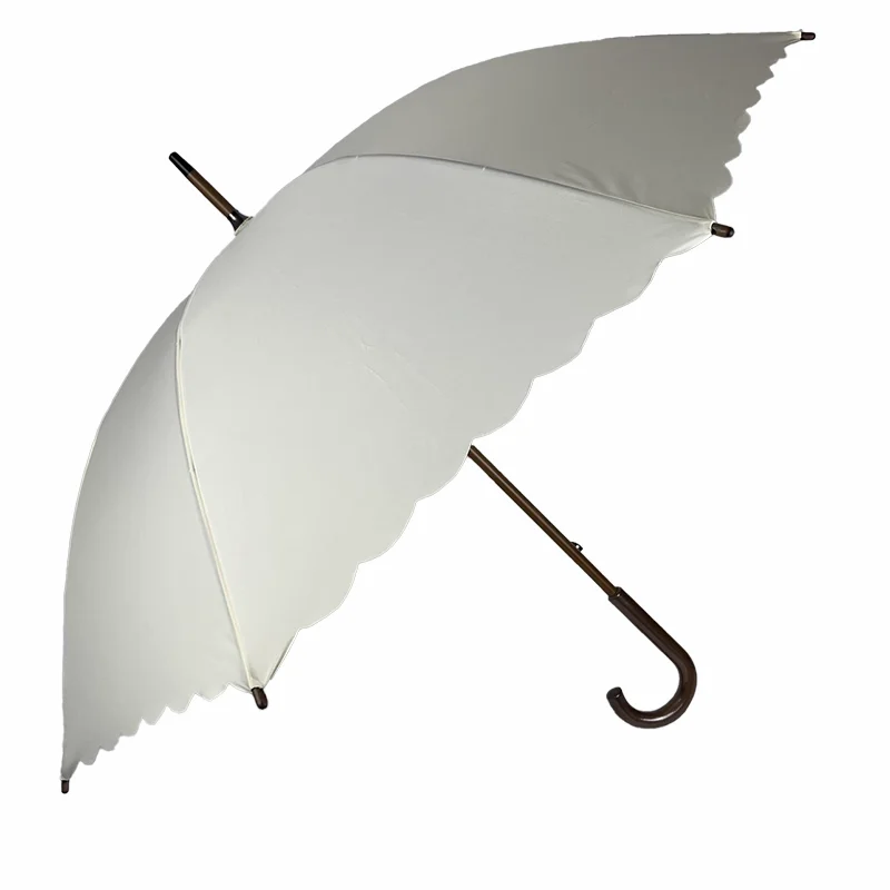 104cm long handled solid wood strawberry thief rain and sun umbrella sun protection and UV protection windproof upf50+