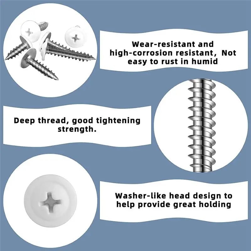 【Big Deal】White Screws Wood White Sheet Metal Screw Thread Truss Head Fast Self Tapping White Pan Cabinet Screws Carbon Steel Wh