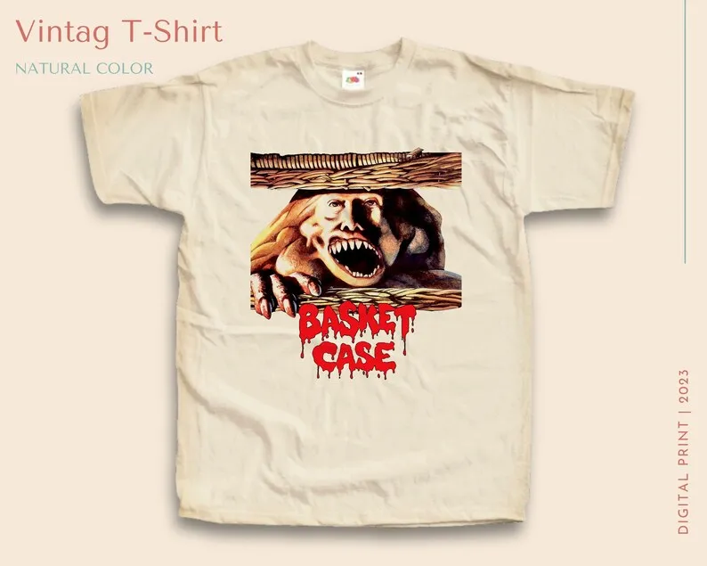 

Vintage TShirt Basket Case NATURAL color Men Woman Unisex T-Shirt Digital Print Sizes