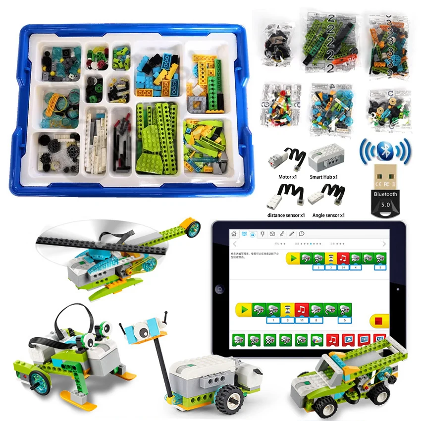 Nuevas funciones educativas WeDo 2,0, piezas DIY compatibles 45300 WeDo 2,0 Core Set Scratch 3,0, juguetes de bloques de construcción, regalos de navidad