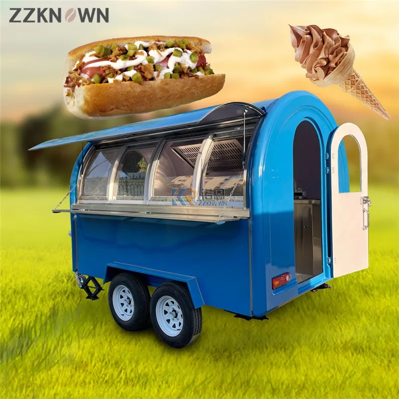 Concession Double Axis Mobile Food Trailers, Entièrement équipé, Fruit Matut, Glace, Friteuse, Chips, Hot Dogs, Kiosque, Van
