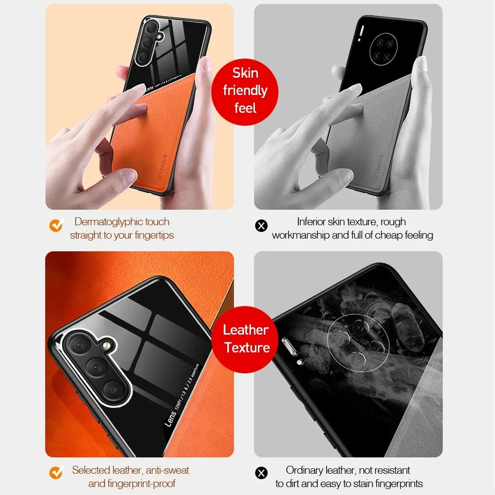 Für Samsung Galaxy A57 A37 A17 A56 A36 A26 A16 A06 A55 A35 A25 A15 A24 Hülle A14 A34 A54 5G TPU Lederhülle Rahmenschutz Coque – Detail 2