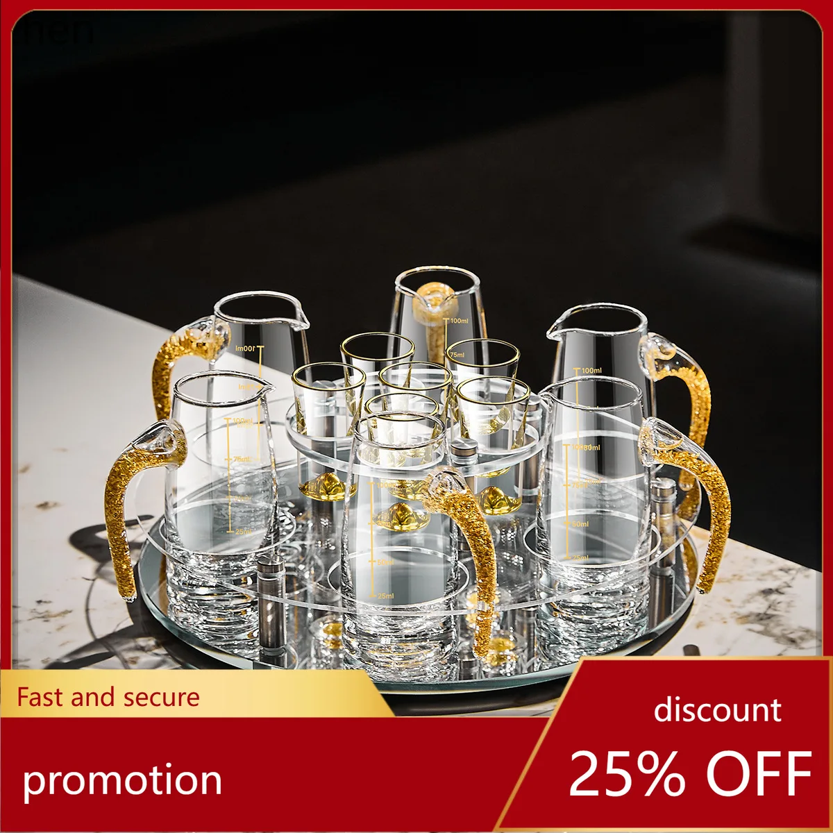 

Zml crystal glass home bar set - premium liquor decanters & accessories