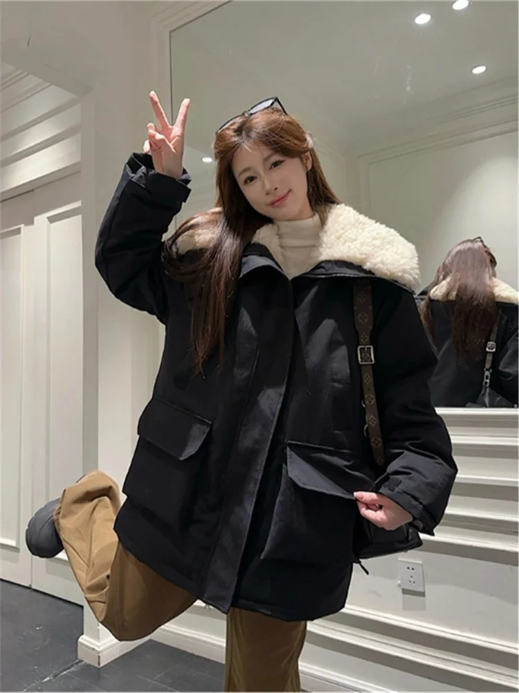 

Женская рабочая куртка из хлопка с наполнителем, весна 2026, приталенная, с длинными рукавами, на молнии, повседневная верхняя одежда