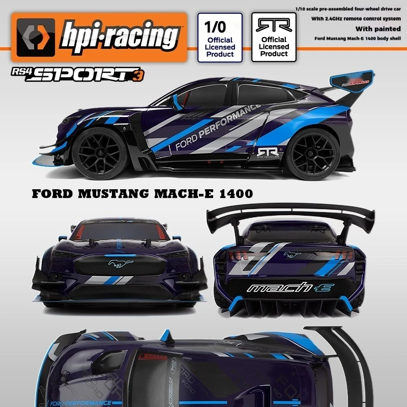 HPI SPORT 3 1/10 التحكم عن بعد الانجراف شقة تشغيل نموذج سيارة Mach-E1400 على الطرق الوعرة شاحنة 160530 للعب والهوايات