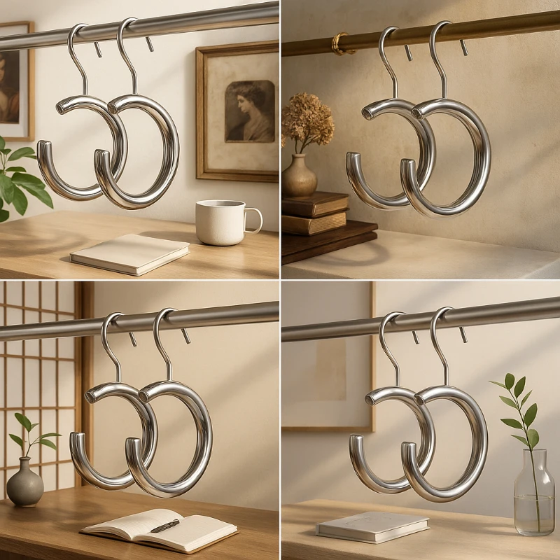 

Stainless Steel Multi Functional Hook Heavy Duty Hanger Organizer Adjustable Wall Display Rack for Boutique Store Package