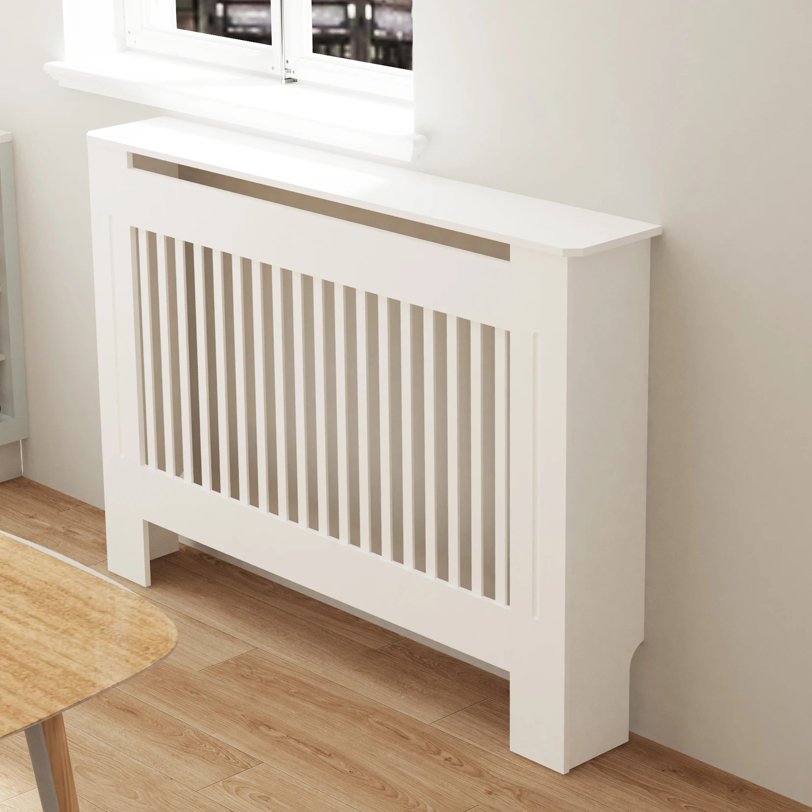 S/M/L/Xl Witte Radiatorafdekking Mdf Moderne Houten Kast Grillafdekking